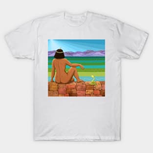 Cleopatra sunning her little asp on the Northern Wall T-Shirt